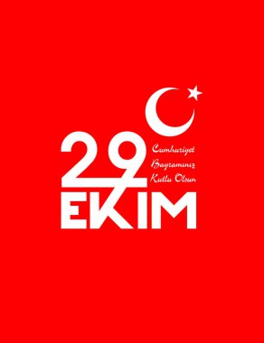 29 Ekim Cumhuriyet Günü Türkiye. 29 ekim Cumhuriyet Bayrami. Tercümesi: 29 Ekim Cumhuriyet Günü Türkiye ve Türkiye 'de Milli Gün. Kutlama cumhuriyeti, tasarım unsurları için grafik. Vektör illüstrasyonu 