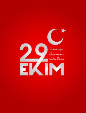 29 Ekim Cumhuriyet Günü Türkiye. 29 ekim Cumhuriyet Bayrami. Tercümesi: 29 Ekim Cumhuriyet Günü Türkiye ve Türkiye 'de Milli Gün. Kutlama cumhuriyeti, tasarım unsurları için grafik. Vektör illüstrasyonu 
