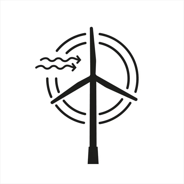 Icône éolienne. Silhouette moulin à vent. — Image vectorielle