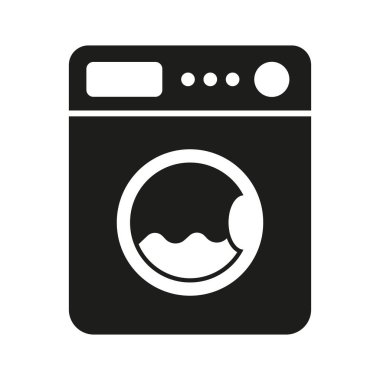 Çamaşır makinesi. İzole edilmiş ağ simgesi.