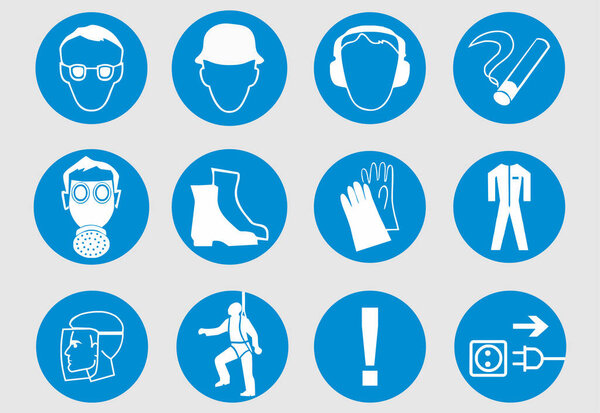 Safety Signs Vector Icons Set
