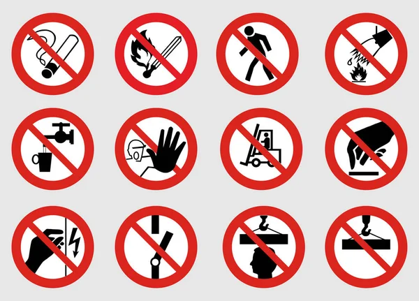 Vector Set Forbidding Signs — Vetor de Stock