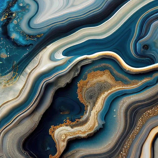 Teal Marble Luxury Texture with White Marble and Agate Swirls