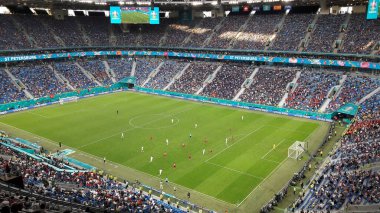 Saint-Petersburg 'daki stadyumda futbol maçı. Euro 2020.