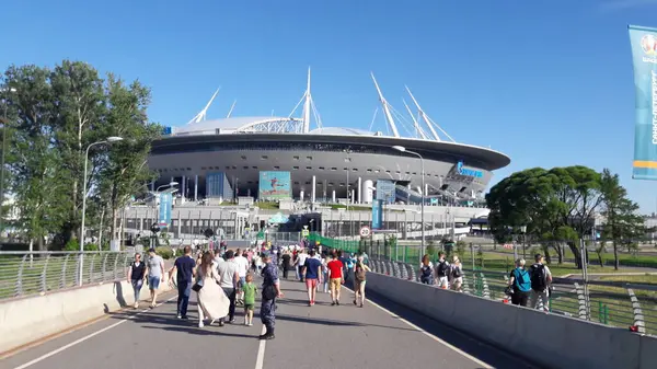 Football Match Stadium Saint Petersburg Euro 2020 — Stock Photo, Image