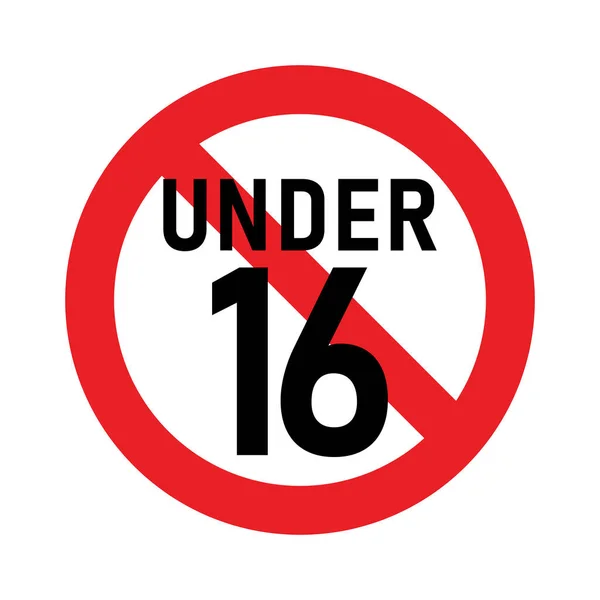 16 más restricciones de edad de signo. — Archivo Imágenes Vectoriales