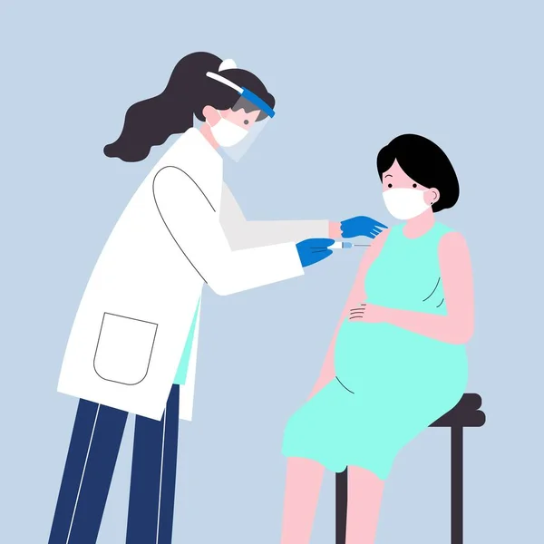 Szczepionka Covid Dla Kobiet Ciąży — Wektor stockowy
