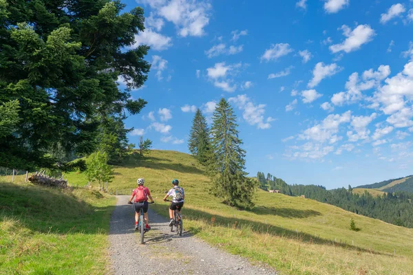 Schöne Und Jung Gebliebene Großmutter Und Ihr Enkel Mit Ihren — Stockfoto