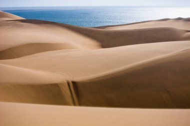 Namib Çölü 'ndeki kum tepecikleri Atlantik Okyanusu kıyısında, Güney Afrika, Namibya