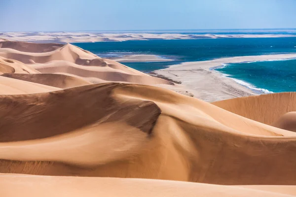 Dunes Sable Dans Désert Namibien Long Côte Atlantique Océan Afrique — Photo