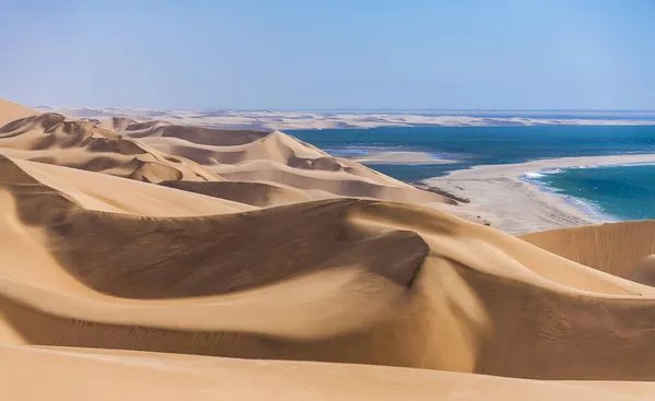 Dunes Sable Dans Désert Namibien Long Côte Atlantique Océan Afrique — Photo