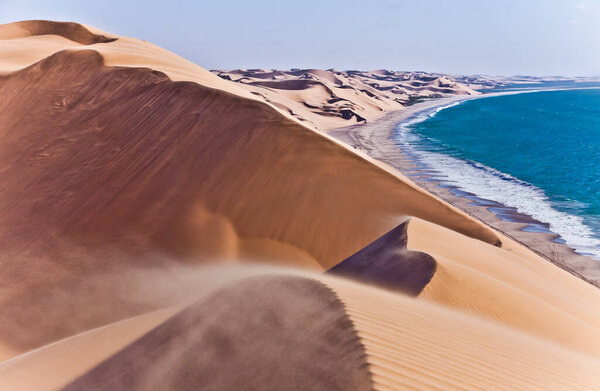 Sand dunes inThe Namib desert along side the atlantic ocean coast, southern Africa, Namibia