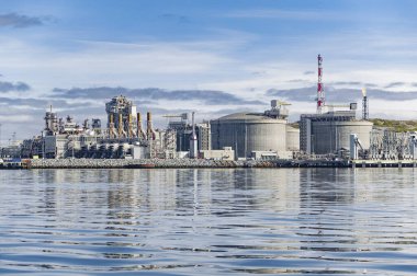 Norveç 'in kuzeyinde, Hammerfest' te gaz rafinerisi