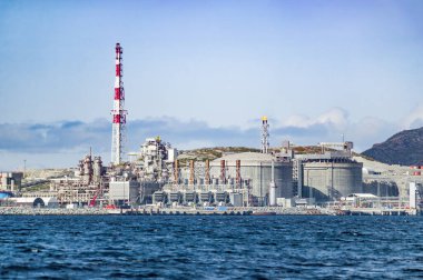Norveç 'in kuzeyinde, Hammerfest' te gaz rafinerisi