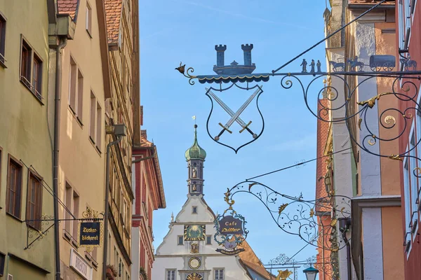 Rothenburg Der Tauber Bajorország Németország Rothenburg Belvárosa Tauber Egyik Leghíresebb — Stock Fotó