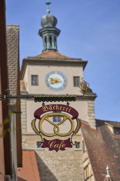 Rothenburg Der Tauber Bavaria Germany Downtown Rothenburg Tauber One Most — ストック写真