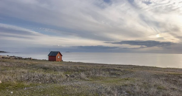 Ξύλινα Σπίτια Ένα Ψαροχώρι Στο Νησί Gotland Σουηδία Σκανδιναβία Ευρώπη — Φωτογραφία Αρχείου