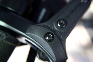 Close up of hydraulic brake