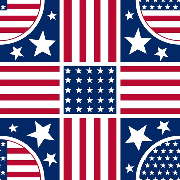 Πλαίσιο Μοτίβο Σημαία Των Ηνωμένων Πολιτειών Αφηρημένο Γεωμετρικό Μοτίβο Bauhaus — Διανυσματικό Αρχείο