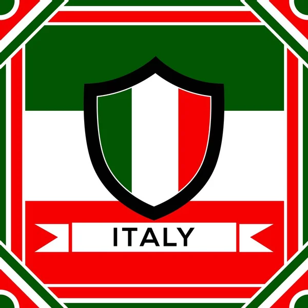イタリアの国旗と盾とのシームレスなパターン ストック フラグ パターン 壁の装飾 ポストカード ポスター パンフレット シャツなどのデザイン — ストックベクタ