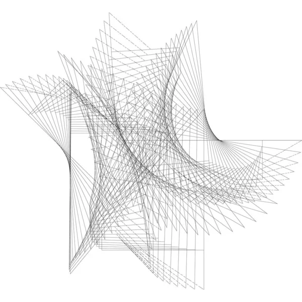 Abstrakt Svart Linjer Bakgrund Geometriskt Dynamiskt Mönster Vektor Modern Design — Stock vektor