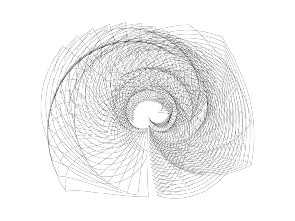 Abstract Black Lines Circle Background Geometric Dynamic Pattern Vector Modern — Vetor de Stock