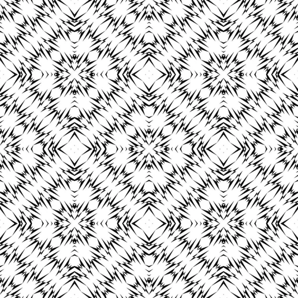 Geometric Seamless Pattern Ornament Abstract Black White Background Vector Decorative — Διανυσματικό Αρχείο
