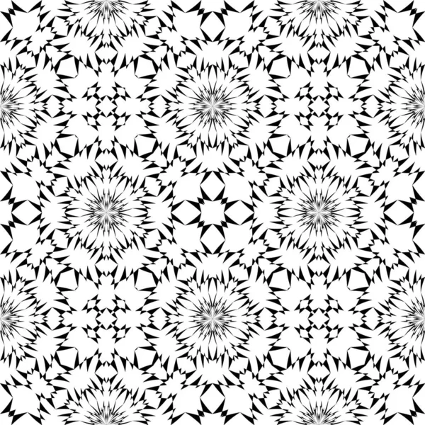 Geometric Seamless Pattern Ornament Abstract Black White Background Vector Decorative — Διανυσματικό Αρχείο