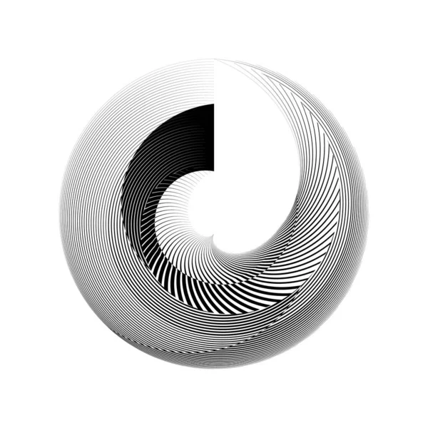 Schéma Géométrique Dynamique Lignes Abstraites Demi Teintes Fond Cercle Élément — Image vectorielle