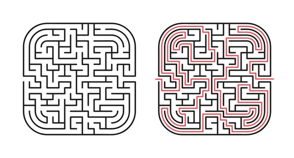 Abstraktes Labyrinth Mit Ein Und Ausgang Vektorlabyrinth 294 — Stockvektor