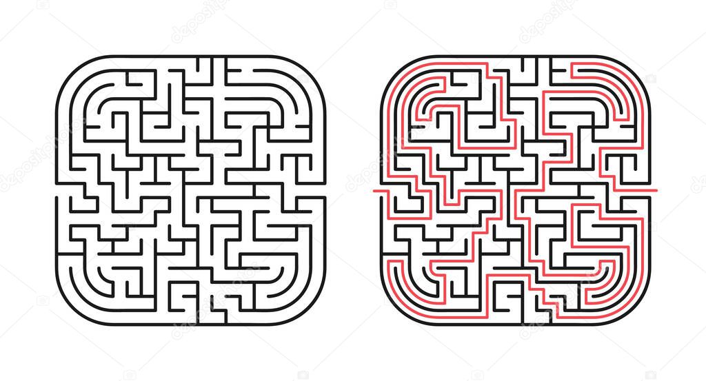 Abstract maze / labyrinth with entry and exit. Vector labyrinth 294.