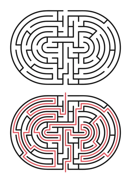 Labyrinthe Abstrait Labyrinthe Avec Entrée Sortie Labyrinthe Vectoriel 300 — Image vectorielle