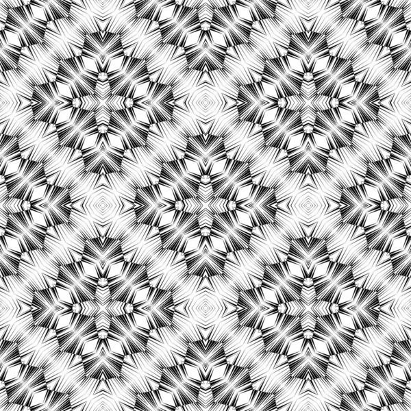 Geometrik dikişsiz desen, süs, soyut siyah beyaz arkaplan, moda baskısı, vektör dekoratif doku.