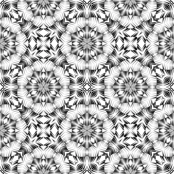 Patrón Geométrico Sin Costura Ornamento Fondo Abstracto Blanco Negro Impresión — Archivo Imágenes Vectoriales