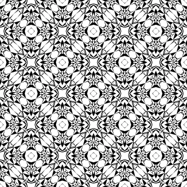 Geometrische Naadloze Patroon Ornament Abstracte Zwart Wit Achtergrond Mode Print — Stockvector