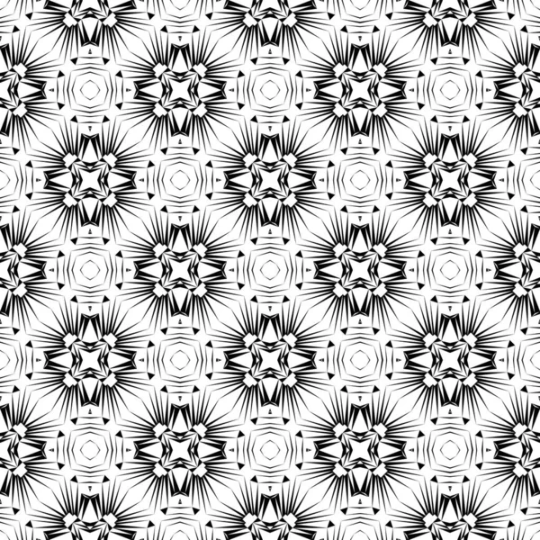 幾何学的なシームレスなパターン 抽象的な黒と白の背景 ファッションプリント ベクトル装飾 — ストックベクタ