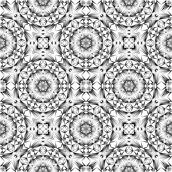 Geometrisches Nahtloses Muster Ornament Abstrakter Schwarzweißer Hintergrund Modedruck Vektordekoration — Stockvektor