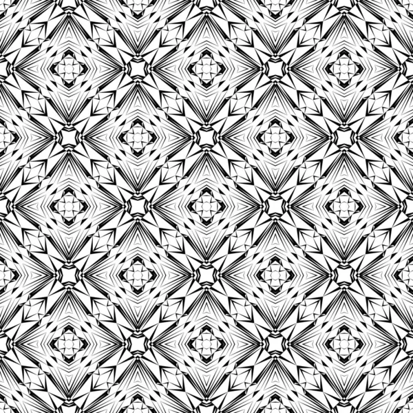 Patrón Geométrico Sin Costura Ornamento Fondo Abstracto Blanco Negro Impresión — Archivo Imágenes Vectoriales