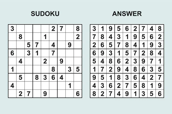 Vektorsudoku Mit Antwort 457 Puzzle Spiel Mit Zahlen — Stockvektor