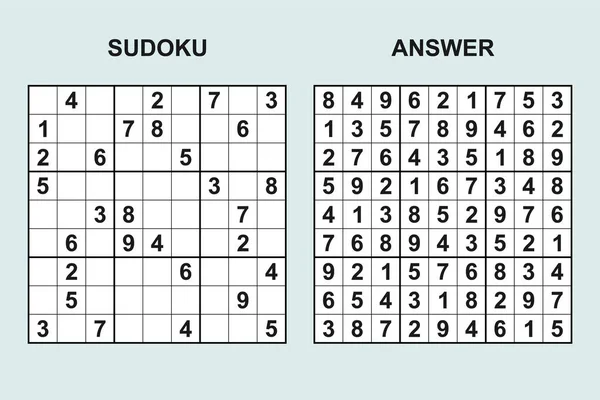 Vektorsudoku Mit Antwort 458 Puzzle Spiel Mit Zahlen — Stockvektor