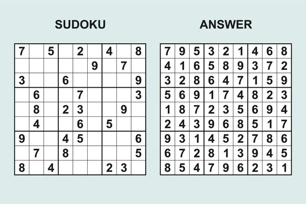 460 Numaralı Cevabı Olan Vektör Sudokusu Rakamlarla Bulmaca Oyunu — Stok Vektör