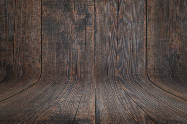 Rough old curved wooden background