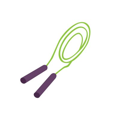 Beyaz arkaplanda atlayan bir halatın renk vektör çizimi.