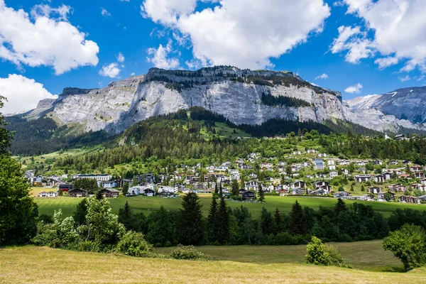 The beautiful view of the mountain village - Flims, Switzerland
