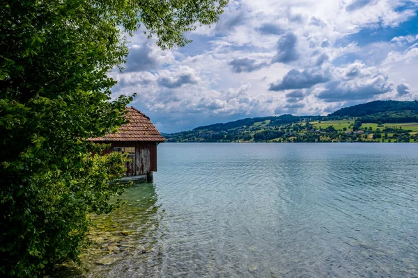 Beautiful View Lake Hallwil Meisterschwanden Switzerland — Foto Stock