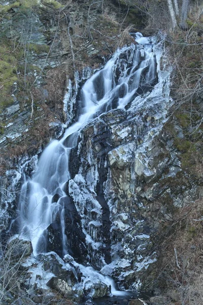 Freezing Waterfall South Denali State Park Alaska — Stock Photo, Image