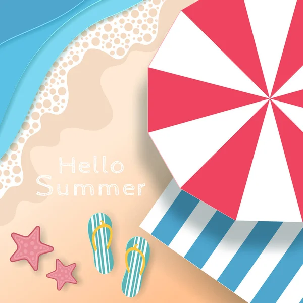 Vector Summer Poster Banner Summer Travel — Stock Vector