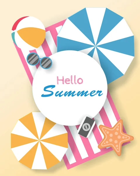 Vektor Des Sommers Poster Banner Sommerreise — Stockvektor