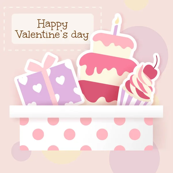 Vector Illustration Celebration Happy Birthday Anniversary Valentine Day Concept — Stock Vector