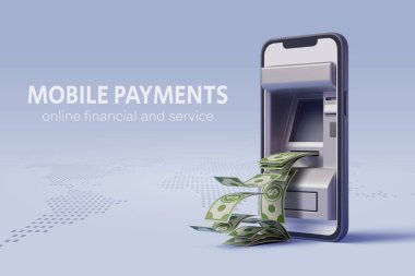 Smartphone 3d simgesinin vektör illüstrasyonu.